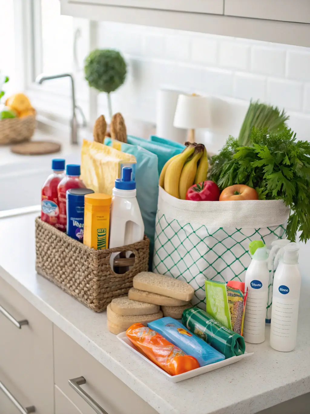 A photograph of various consumer goods, such as packaged foods, cleaning supplies, and personal care items, arranged on shelves to represent Axum Group Ltd's wholesale trade in consumer goods.